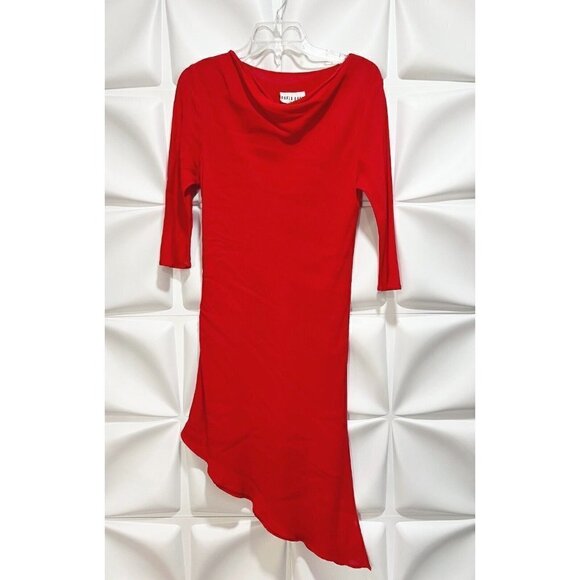 David Dart Sz S Red Long Crepe Tunic Dress & Maxi Skirt 2pc Set Gown RARE - Picture 3 of 10